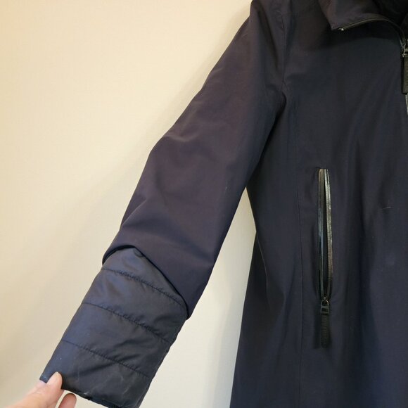 Creenstone Coats Navy Blue Raincoat 9000 Women Sz 44/14 US Double Zip Outdoor - Picture 11 of 16